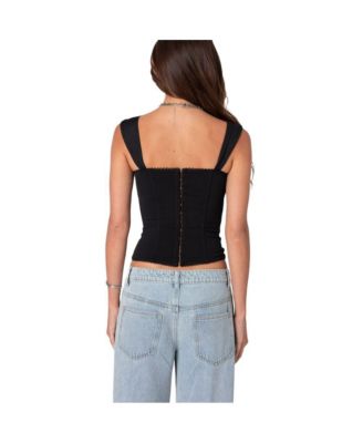 Womens Marcella Wide Strap Mesh Corset