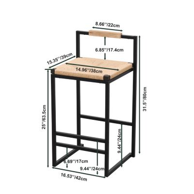 2 Paper Rope Bar Stools with Back