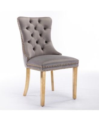 Set of 2 Velvet Upholstered Contemporary Dining Chairs