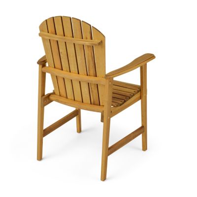 Weather-Resistant Acacia Wood Adirondack Dining Chairs (Set of Two)