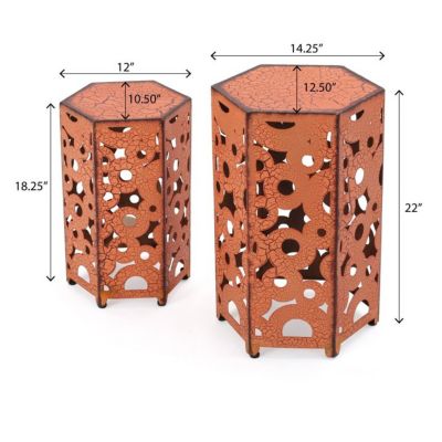 Streamdale Intricate Fleur-de-Lis Accent Table Set Large & Small