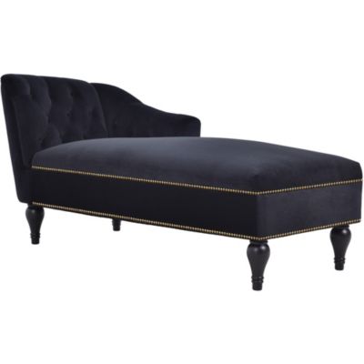 Velvet Button Tufted Chaise Lounge