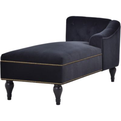 Velvet Button Tufted Chaise Lounge