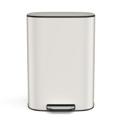 Stainless Steel 13 Gallon Kitchen Trash Can - White
