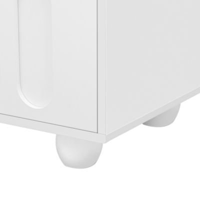 Streamdale Contemporary Sleek TV Stand with Glass-Front Cabinet and Drawers