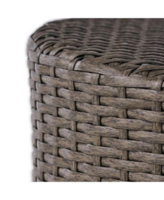 Stylish Wicker Barrel Side Table | Durable & Convenient Outdoor Accent