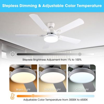 52" Ceiling Fan with Light & Remote 6 Speed Chandelier Lamp Reversible Indoor