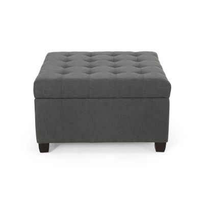 Modern Ottoman with Storage | Plush Upholstery | Contemporary Waffle Stitch