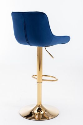 Velvet Swivel Footrest with Golden Legs