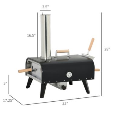 Outdoor Pizza Oven with Rotating Stone, 12" Wood Fi Pizza Maker