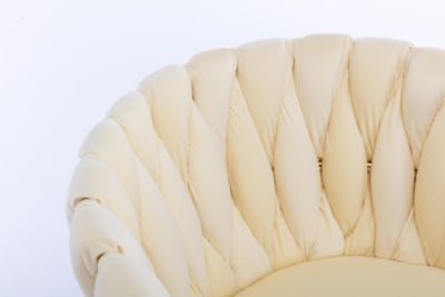 Velvet Dining Chair (Set of 2), Modern Ivory