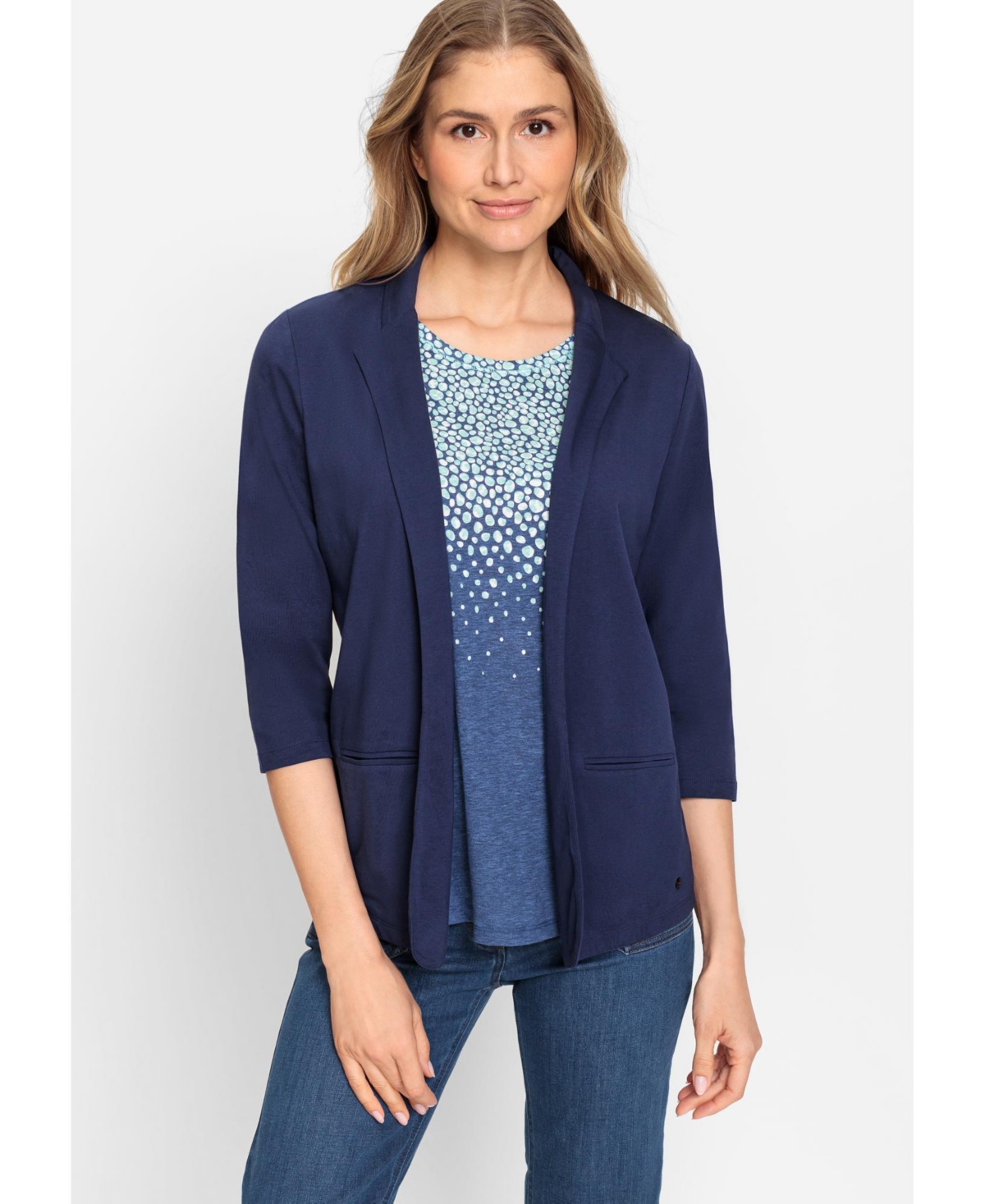 Olsen Women's Cotton Blend 3/4 Sleeve Cardigan