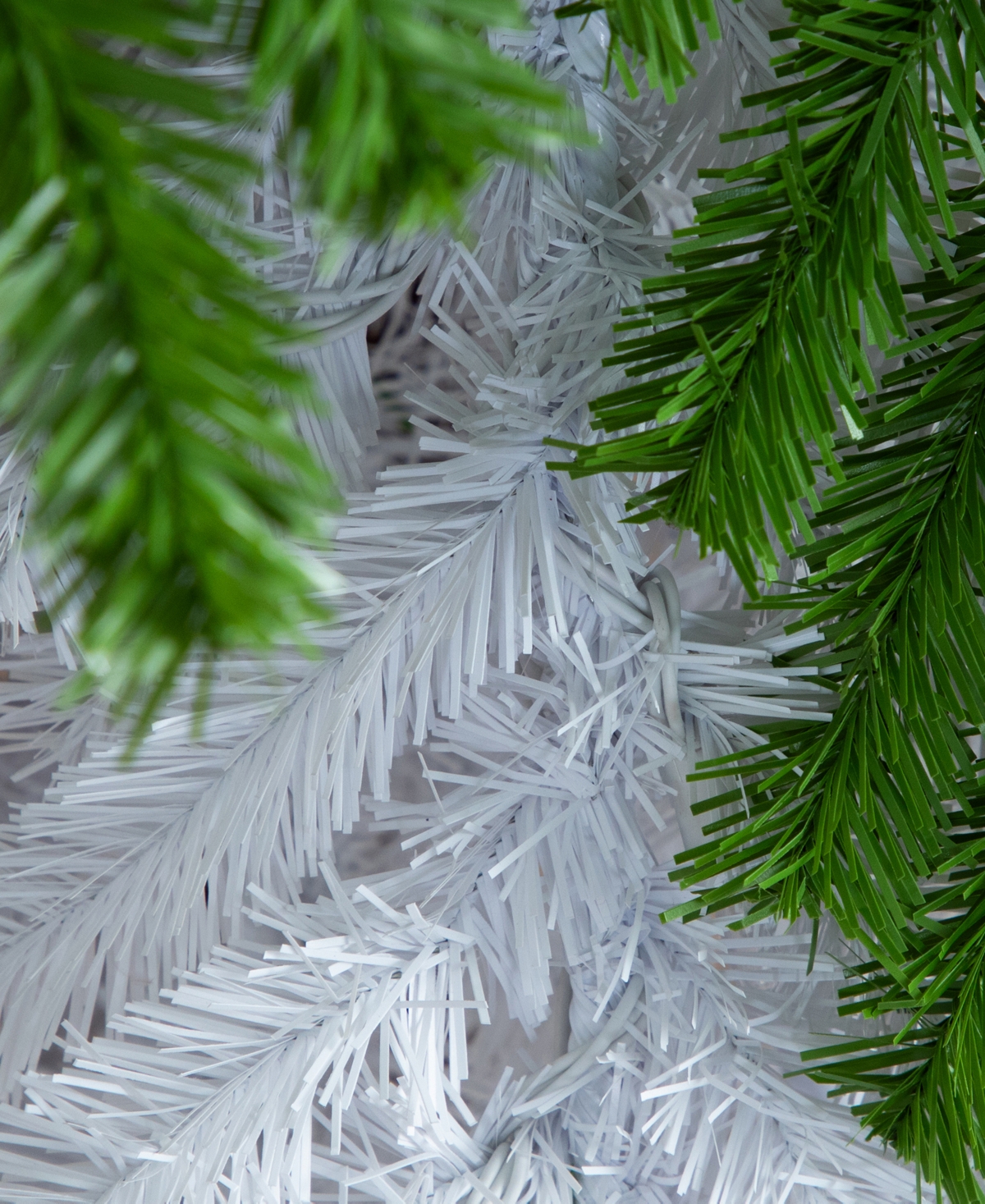 Nearly Natural 7ft. Holiday Green and White Santa's Hat Christmas Tree with 500 Led Lights and 1275 Bendable Branches