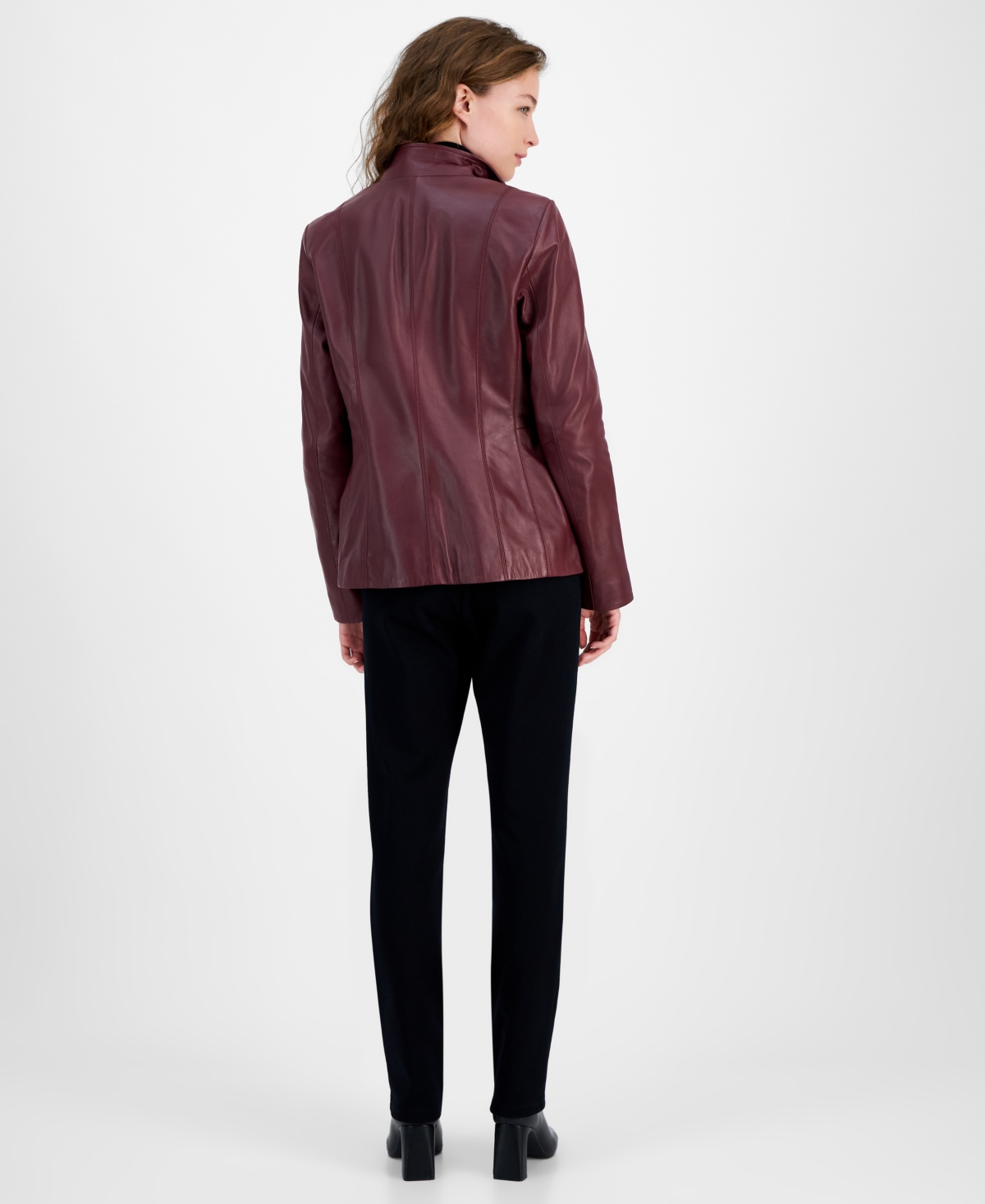 Cole Haan Womens Leather Coat