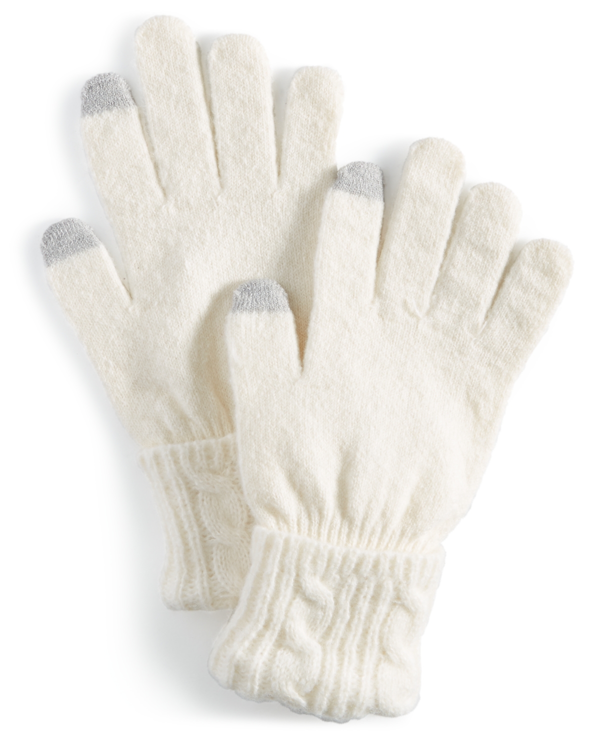 Style & Co Solid Color Cable Knit Tech Gloves, Created for Macy's