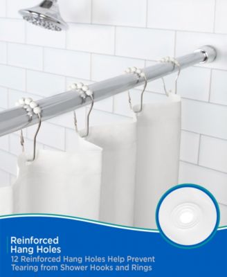 Medium Weight Peva Shower Curtain Liner and Beaded Roller Ring Set