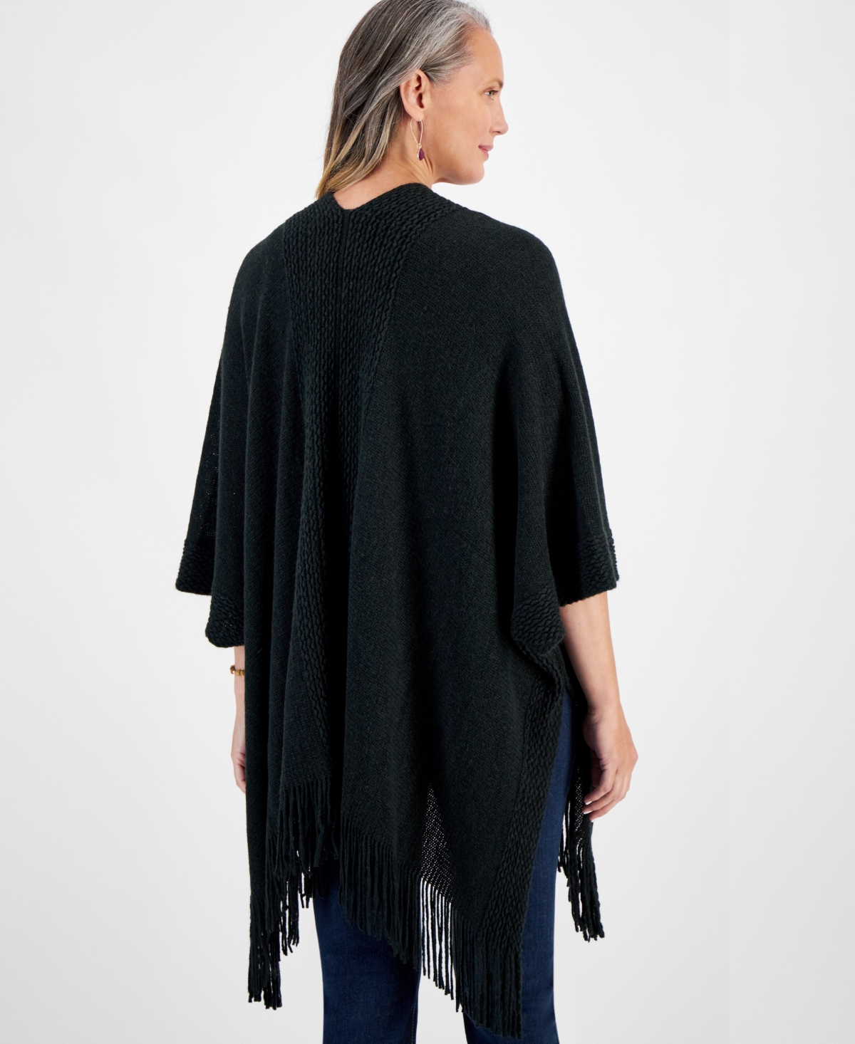 Style & Co Women's Cozy Bordered Textured Wrap, Created for Macy's