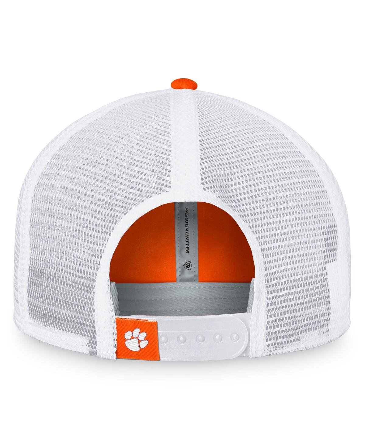 Top of the World Women'sWhite Clemson Tigers Charm Trucker Adjustable Hat - Orange, White