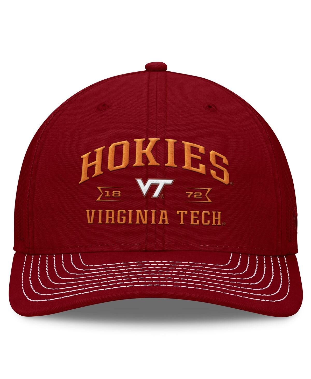 Top Of The World Men's Maroon Virginia Tech Hokies Carson Trucker Adjustable Hat In Maroon