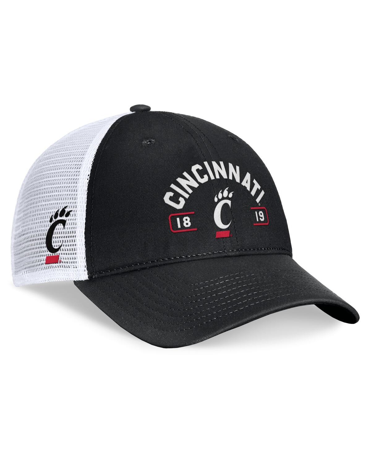 Men's Black/White Cincinnati Bearcats Free Kick Trucker Adjustable Hat - Black, White