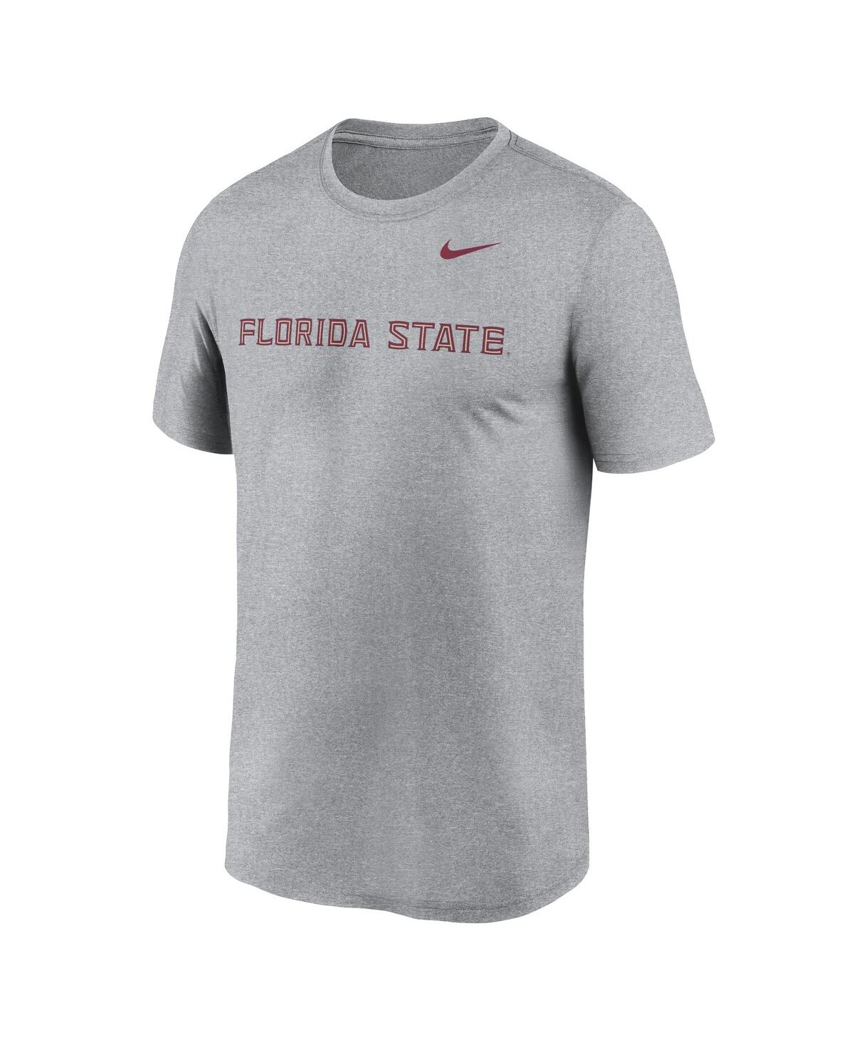 Nike Men'sFlorida State Seminoles Primetime Legend Wordmark T-Shirt - Heather Gray