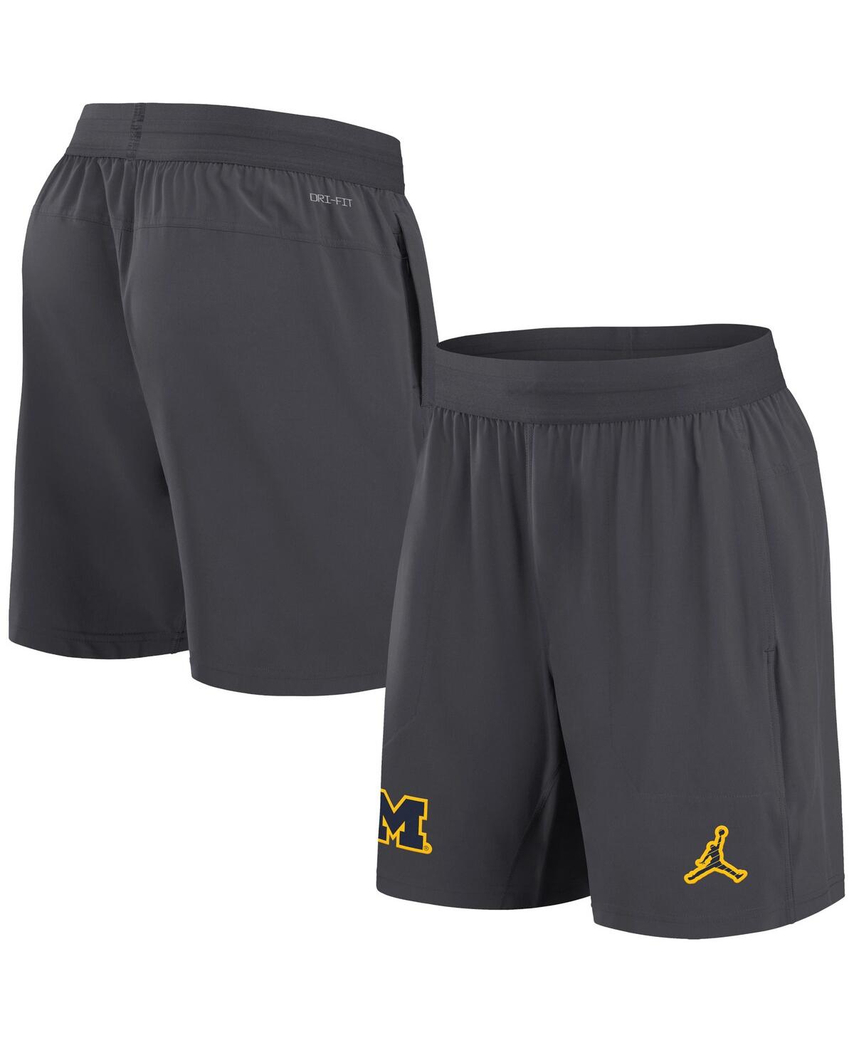 JORDAN MEN'S ANTHRACITE MICHIGAN WOLVERINES 2024 SIDELINE PERFORMANCE SHORTS 