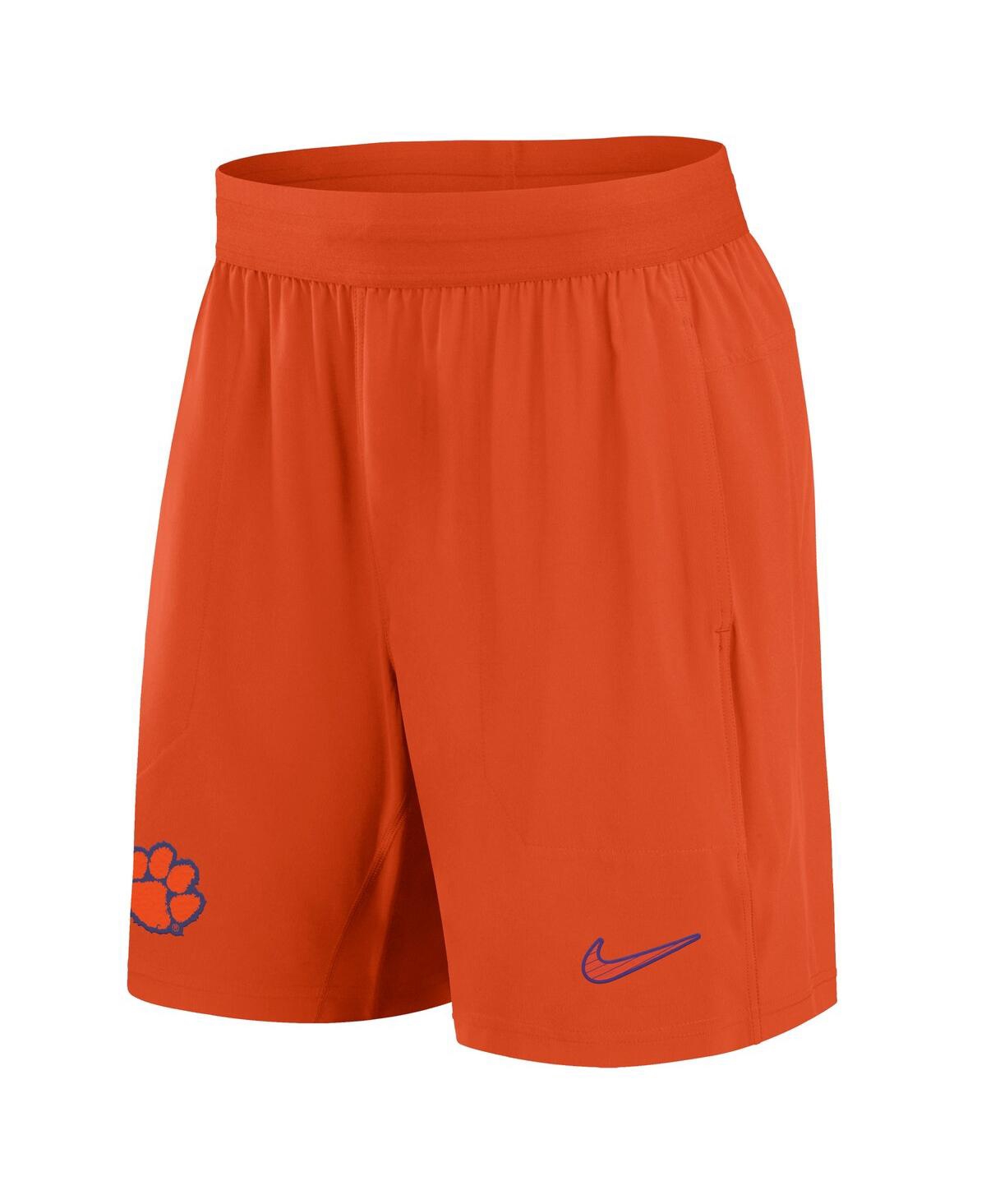 Nike Men'sClemson Tigers 2024 Sideline Performance Shorts - Orange, White