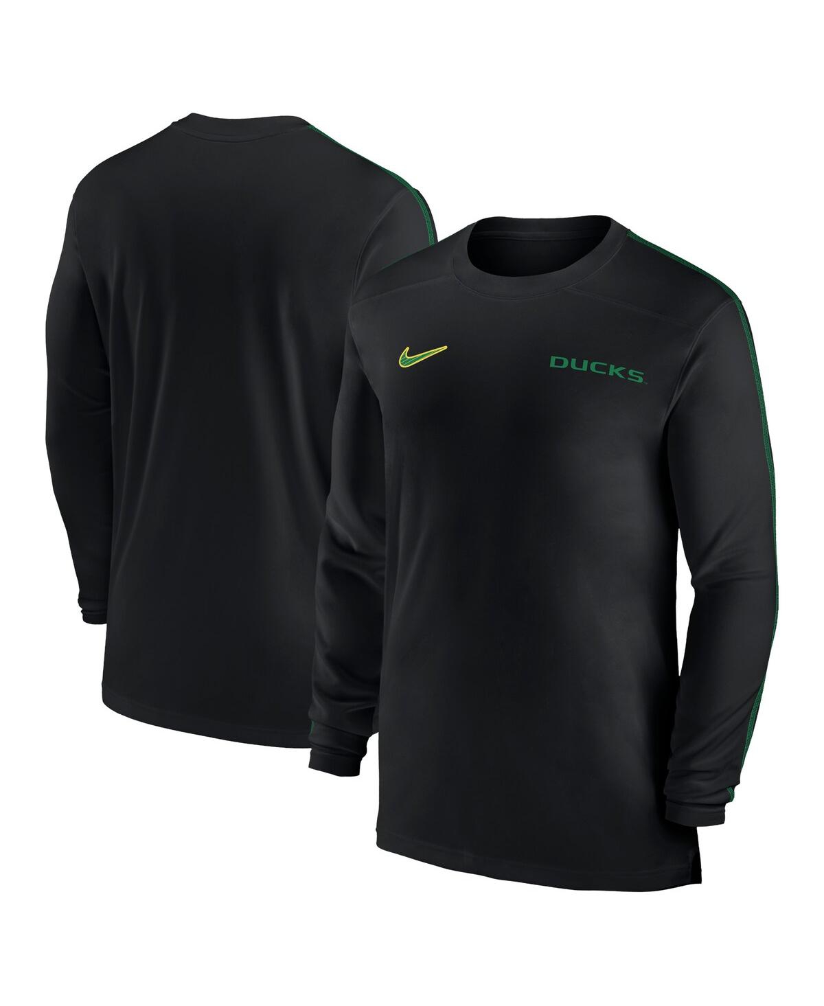 NIKE MEN'S OREGON DUCKS 2024 SIDELINE COACH UV PERFORMANCE LONG SLEEVE T-SHIRT 