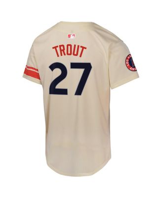Big Boy's and Girl's Mike Trout Cream Los Angeles Angels City Connect Limited Player Jersey