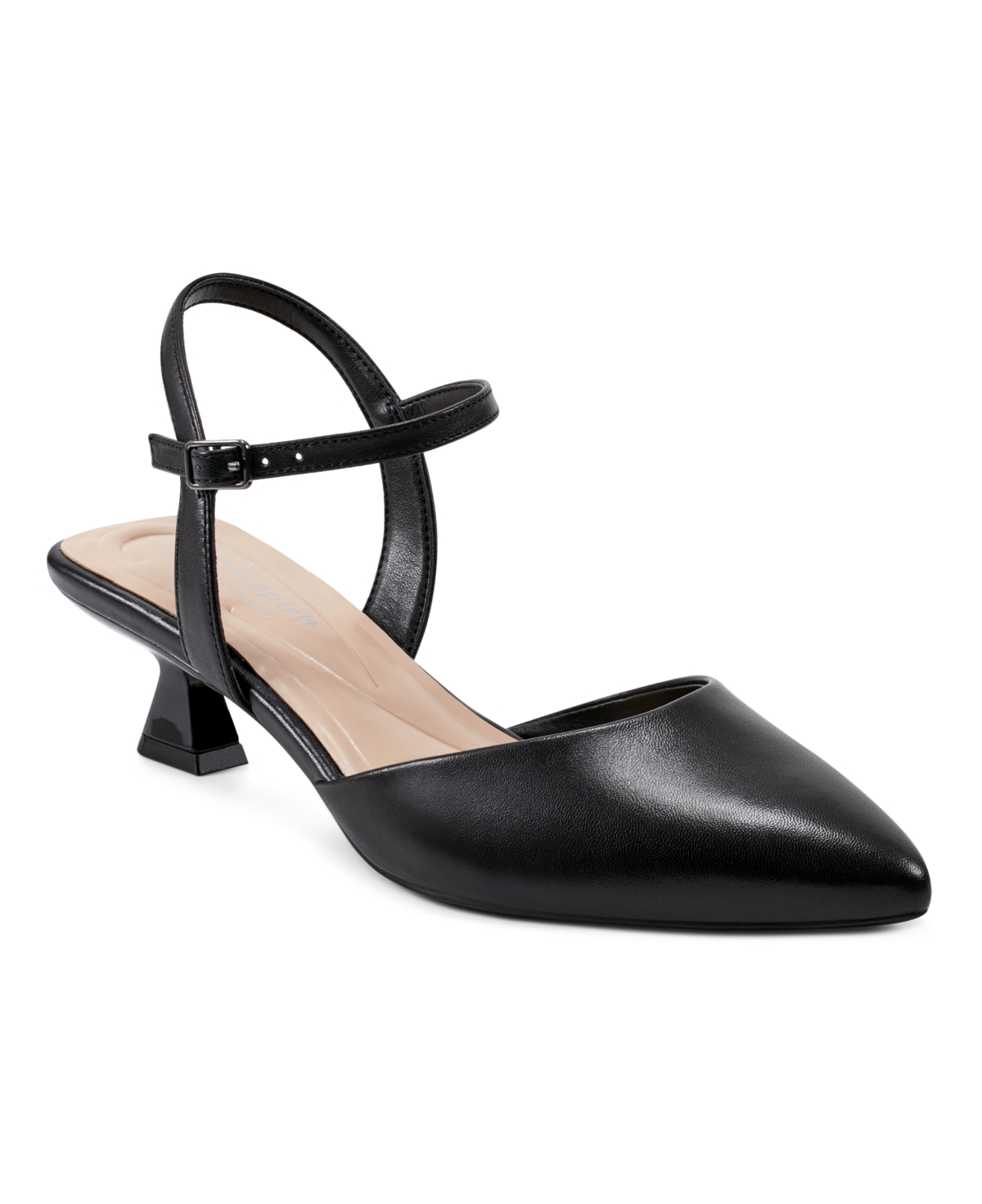 Women's Halyn eFlex Kitten Heel Pumps - Black Leather