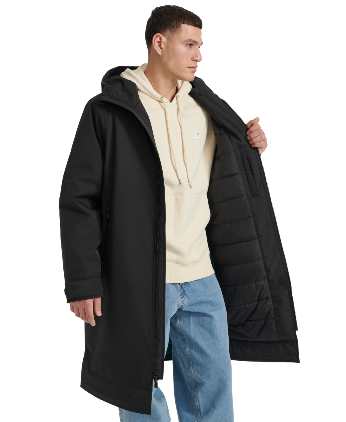 Champion Men's Long Side Line Hooded Jacket