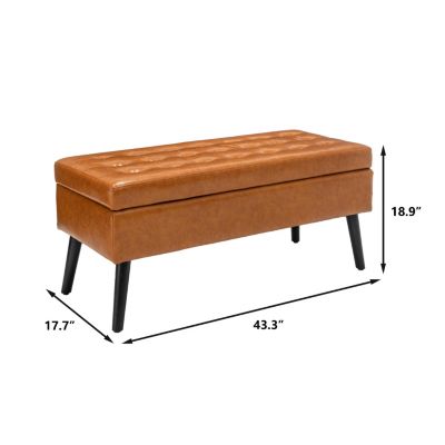 Tufted Storage Bench with Spacious Hidden Compartment
