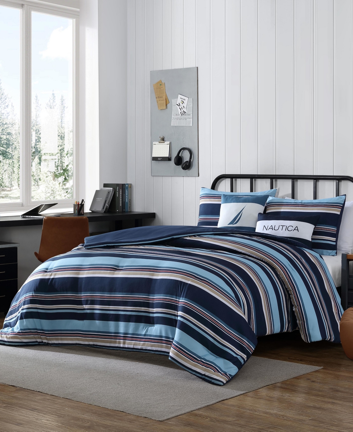 Nautica Colton Lightweight Comforter Bedding Set In Captain's Blue