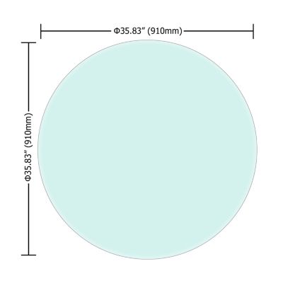 36" Round Tempered Glass Tabletop (3/8")