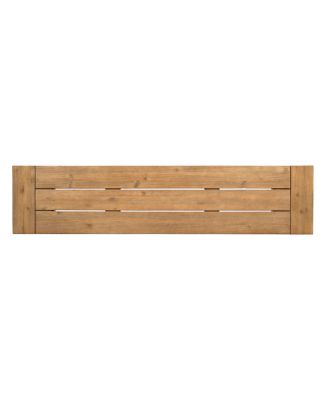 Rustic Acacia Wood Bench Set with Slat Design and Two-Toned Finish