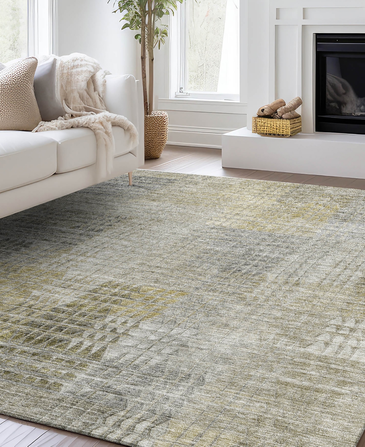 Dalyn Trevi Washable Tv6 2'6"x3'10" Area Rug In Taupe