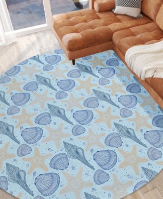 Seabreeze Washable SZ4 8'x8' Round Area Rug