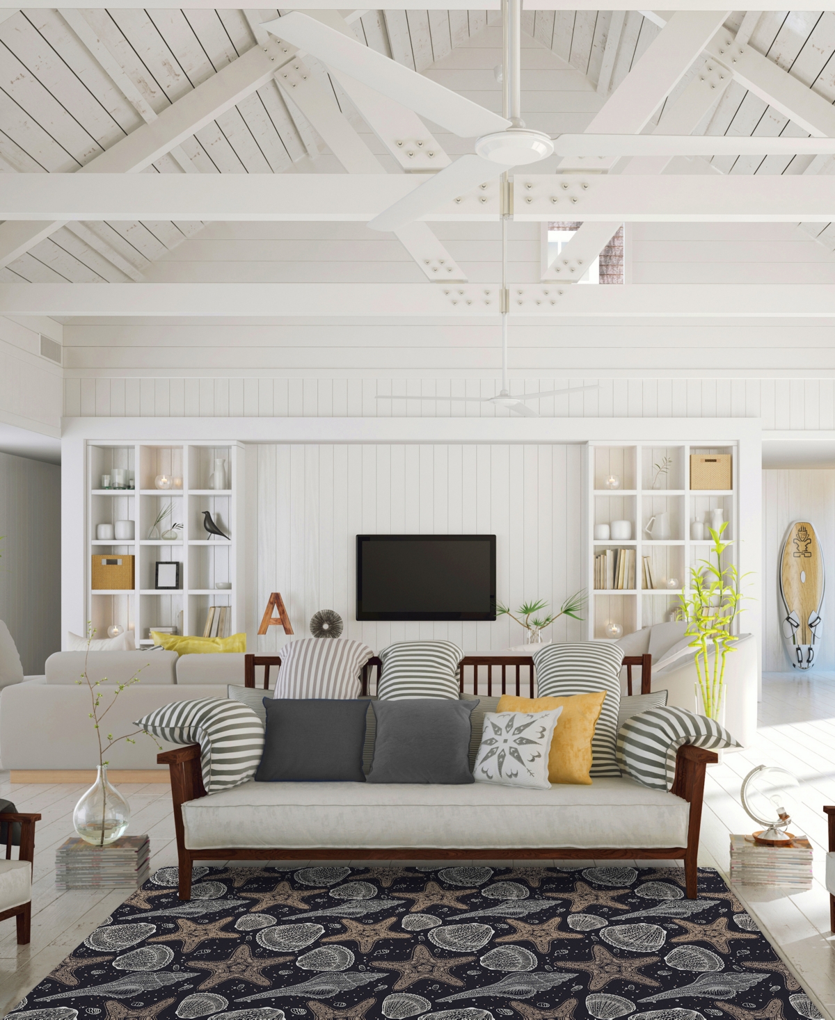 Dalyn Seabreeze Washable Sz4 5'x7'6 Area Rug In Black