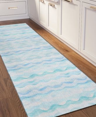 Seabreeze Washable SZ16 2'3x7'6 Runner Area Rug