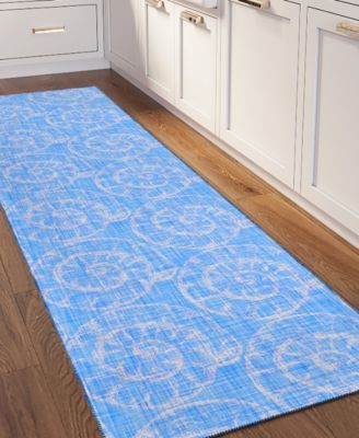 Seabreeze Washable SZ11 2'3x7'6 Runner Area Rug