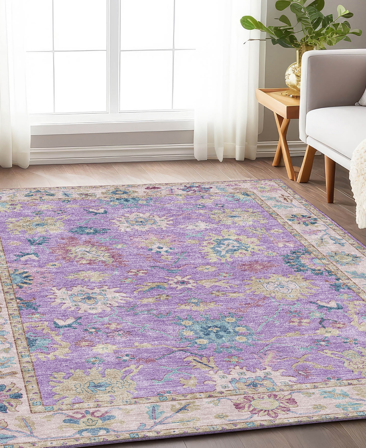 Dalyn Hatay Washable Hy7 10'x14' Area Rug In Purple