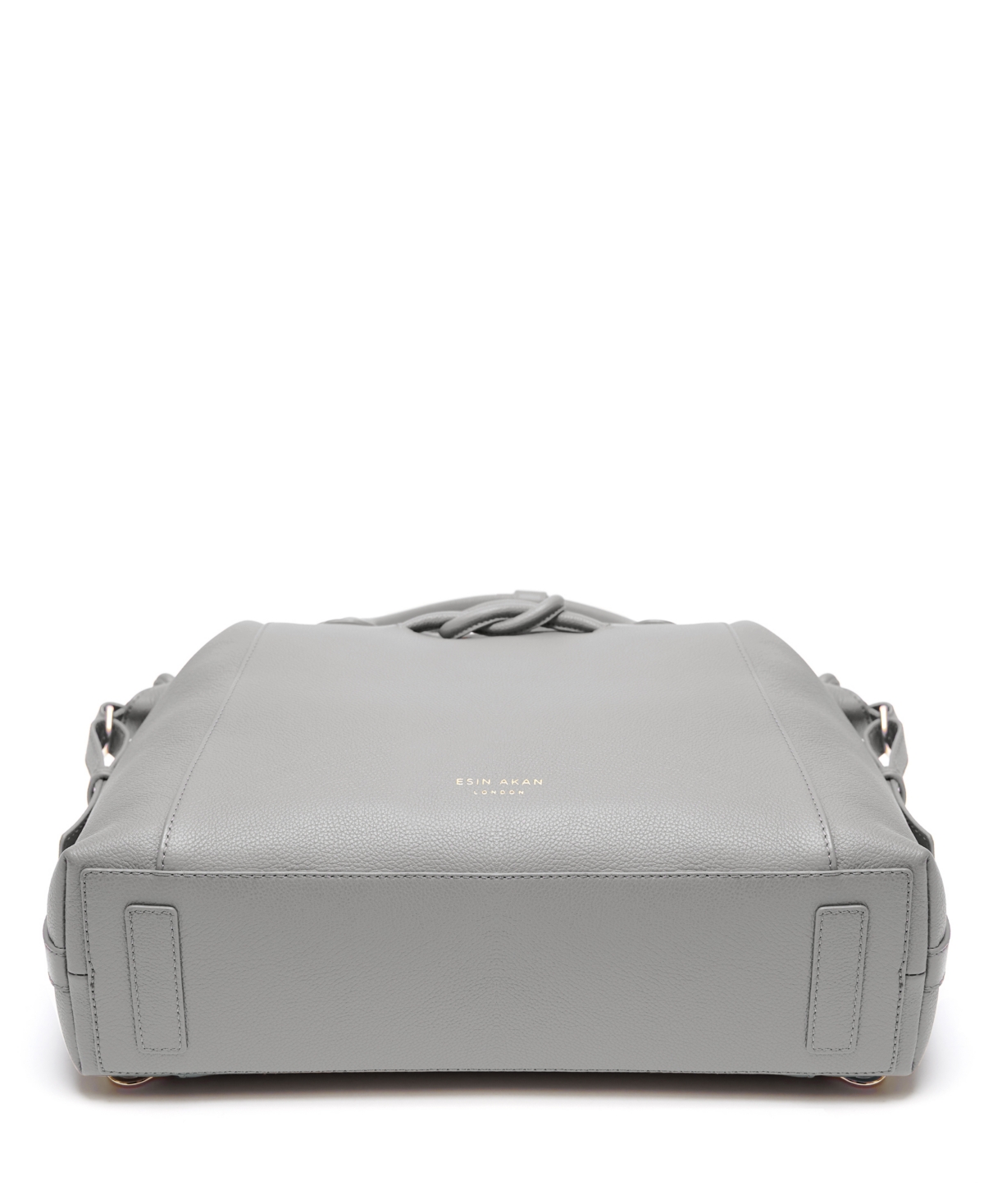 Esin Akan Wimbledon Large Leather Backpack Tote In Gray