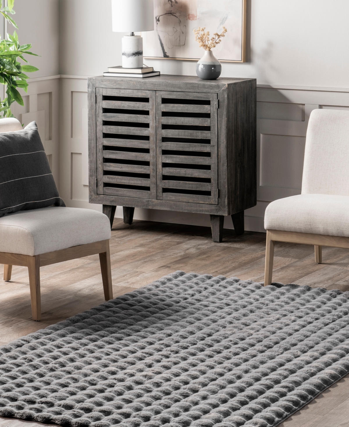 Nuloom Washable Faux Rabbit Jeni 5'x8' Area Rug In Charcoal