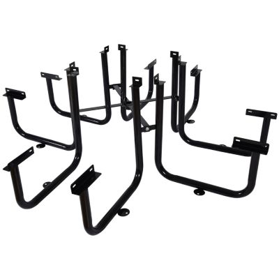 Streamdale Square Outdoor Steel Picnic Table 46" black, with umbrella pole