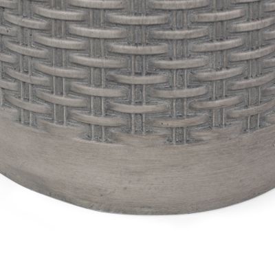 Streamdale Modern Concrete Basket Weave Patio Side Table with No Assembly