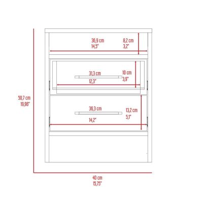 Eter Nightstand with Superior Top and Two Drawers