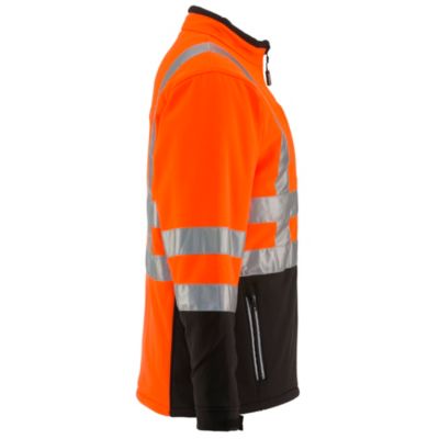 Men's HiVis Insulated Softshell Jacket - High-Visibility, Warm Work Coat, Water-Repellent, Windproof, Reflective Safety Gear