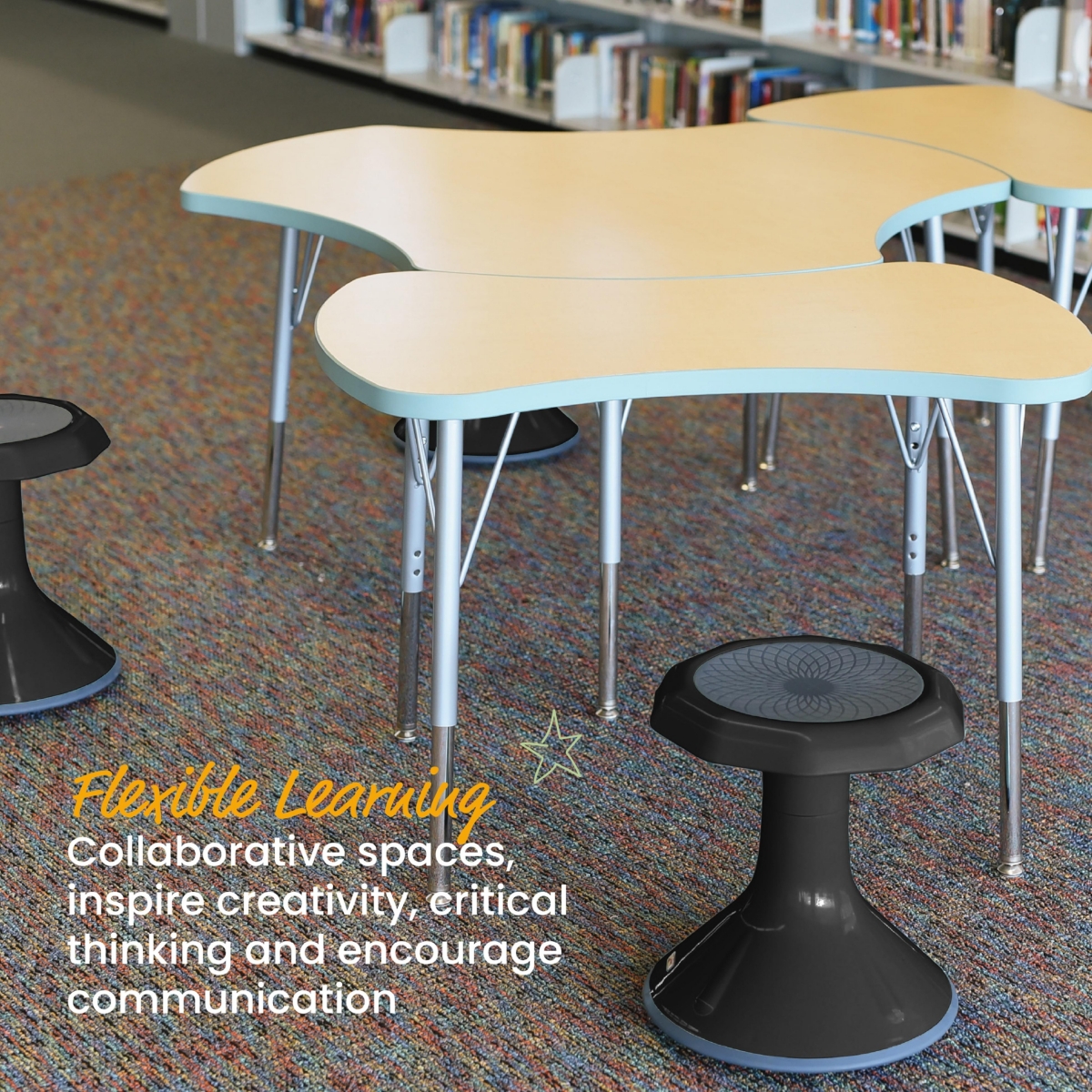 Ace Active Core Engagement Wobble Stool, Flexible Seating, 15in Seat Height