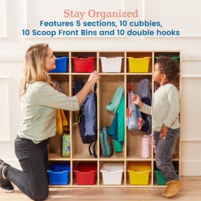Streamline 5-Section Coat Locker and 10 Scoop Front Bins