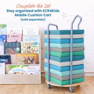 SoftZone Floor Cushions, Round, Assorted, 6-Piece